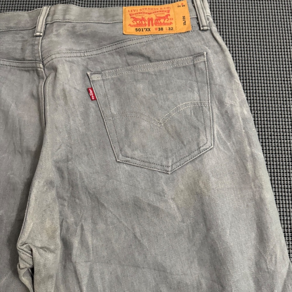 Levi's 501XX 6-Button VTG Fly‎ Jeans Gray Mens 38x32 - Picture 16 of 16